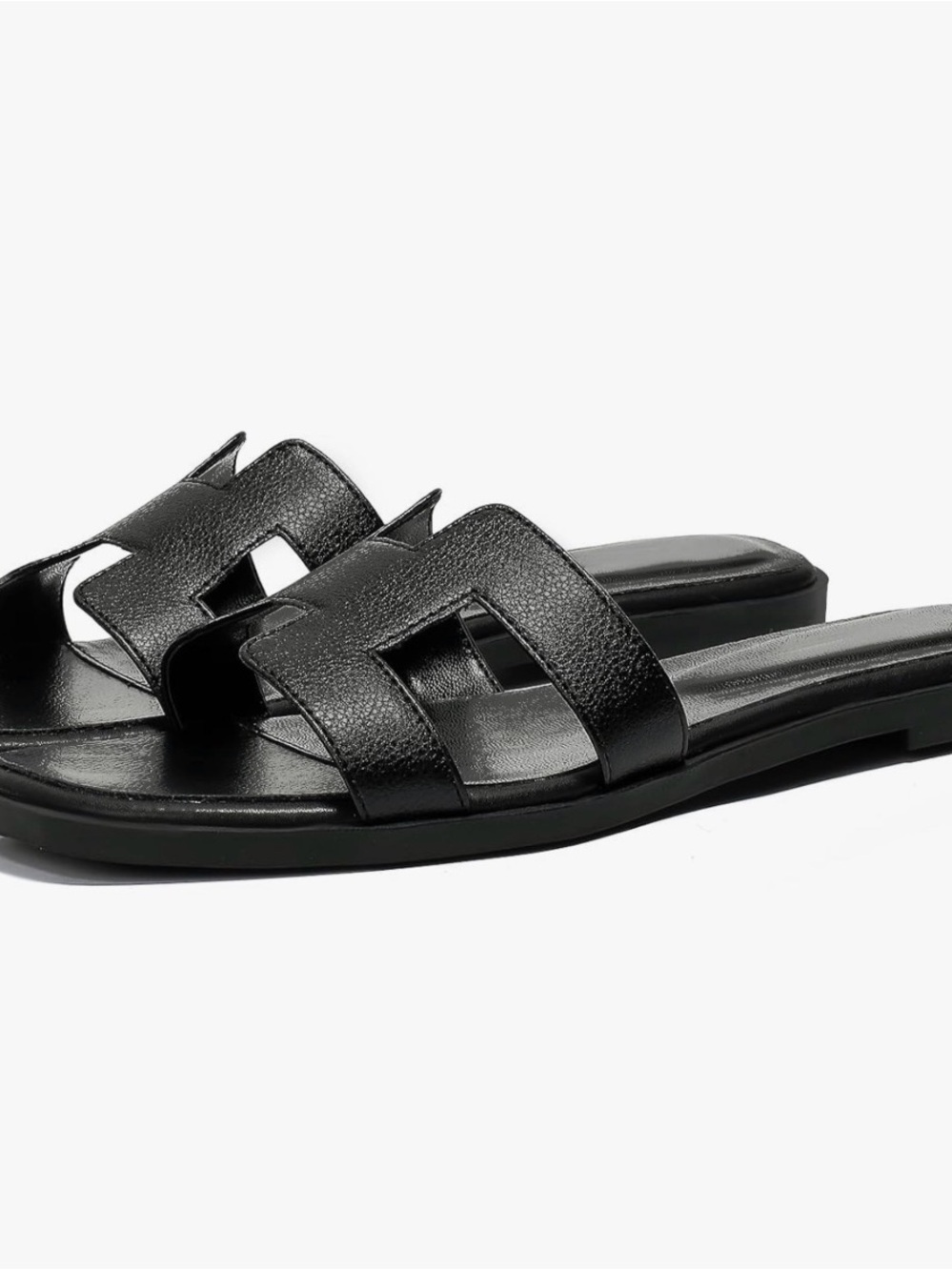 Black Cutout Slide Sandals